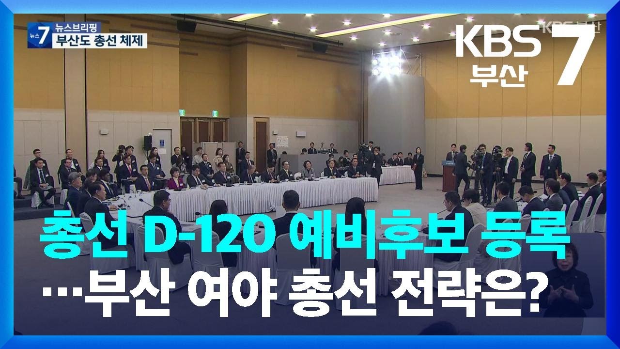 총선 D-120 예비후보 등록…부산 여야 총선 전략은? / KBS 2023.12.12. - YouTube