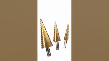 HSS-stappenboor, titanium coating, set van 3 stuks, maten Ø 4-12/4-20/4-32 mm