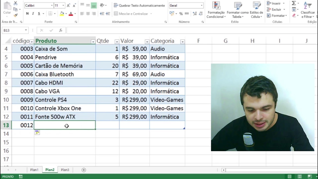 Formatar Como Tabela – Formatar uma tabela do Excel – GGJH