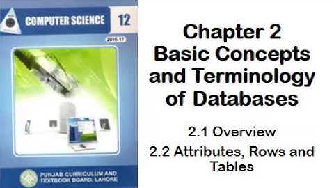 2.1 Overview   2.2 Basic Concepts and Terminology of Databases