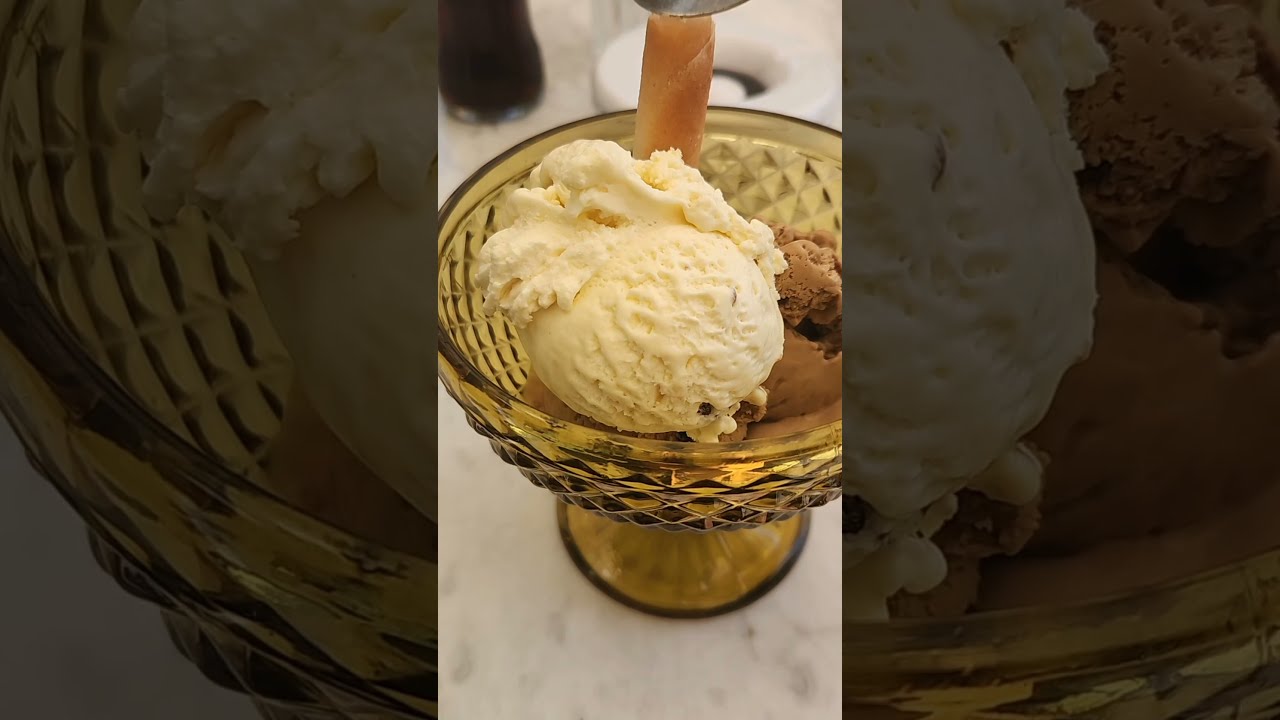 A Pair Of Ice Cream Scoops As Raisin And Coffee Flavors Aix En Provence Southern France 7 25 2025