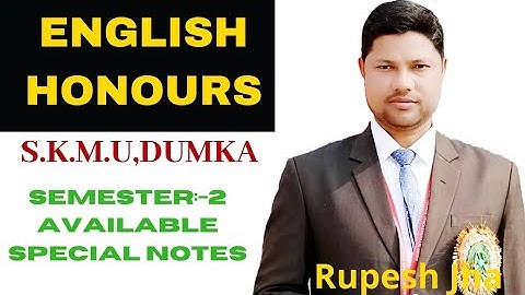 B.A. SEMESTER:- 2 EXAMINATION 2021 ENGLISH HONOURS S.K.M.U,DUMKA