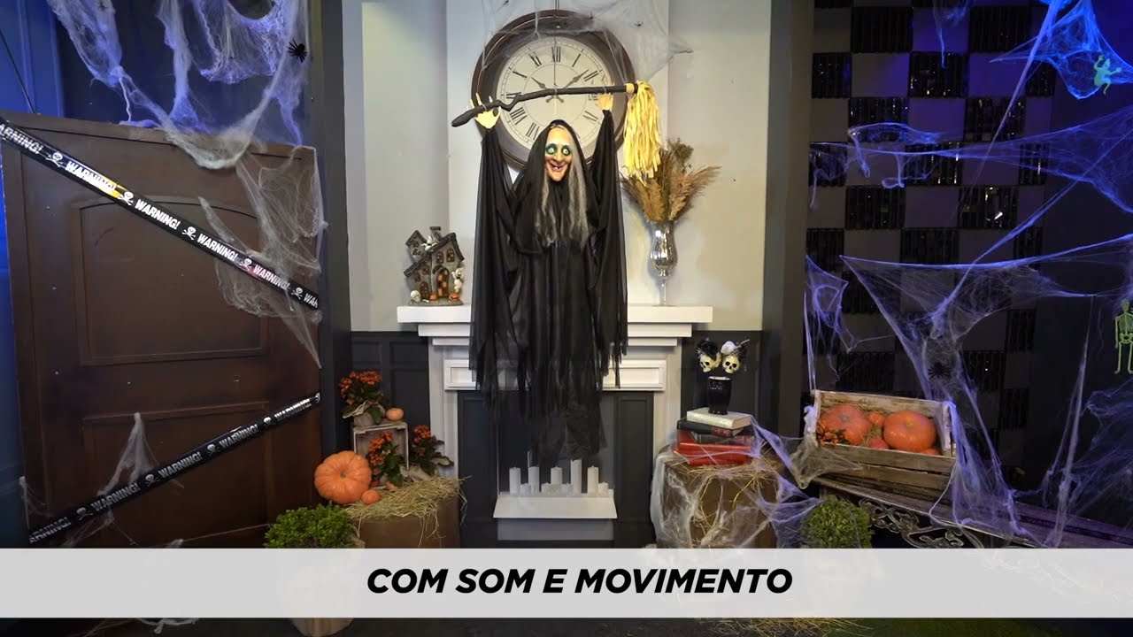 Bruxa Halloween Thelma com Som Luz e Movimento - Alegra Festa
