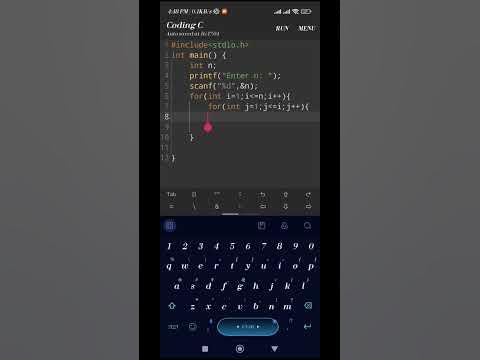 C program to print number pattern using loops - YouTube