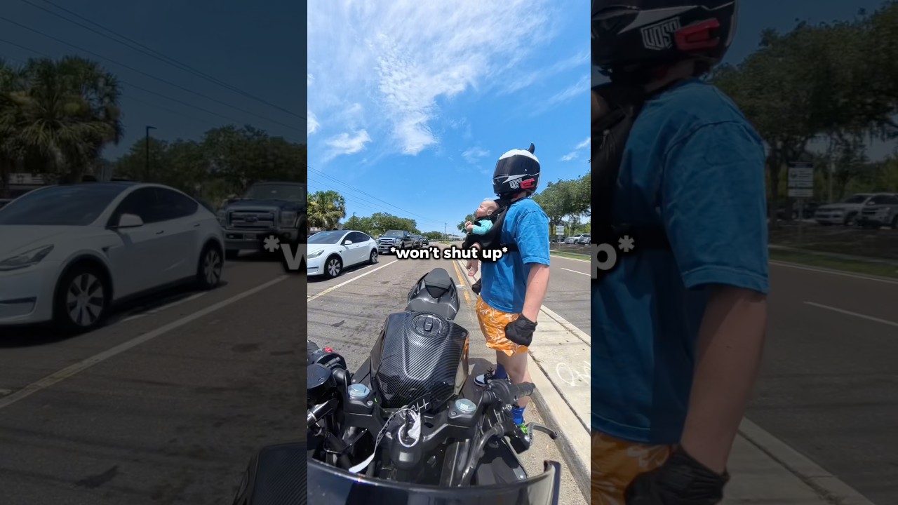 Cops called on me for taking baby on motorcycle ride.