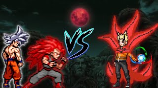 Goku MUI V3 OP (Bog) &amp; Evil Goku SSJ3 V3 OP VS Baryon Naruto V3 OP in Jump Force Mugen