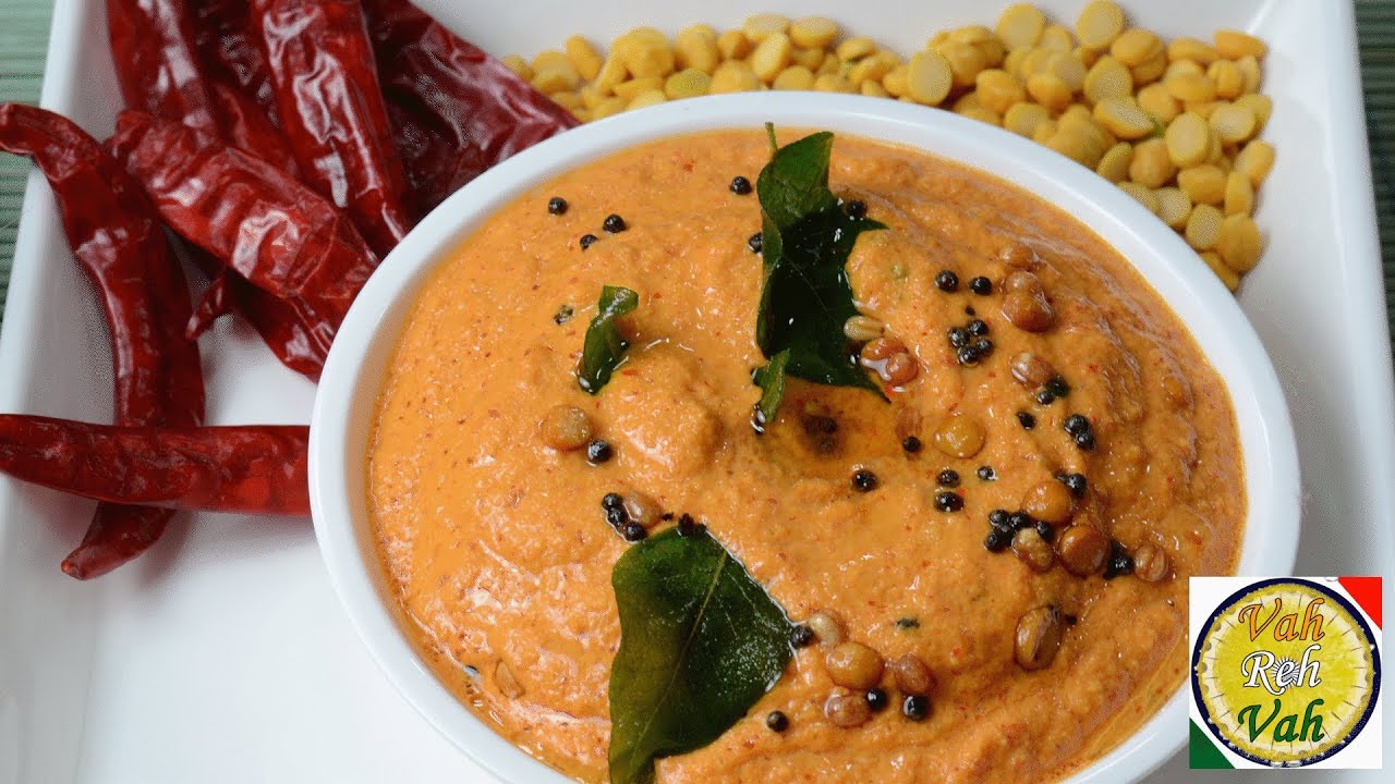 Hot - Red Chilli Hot Coconut Chutney - By VahChef @ VahRehVah.com | Vahchef - VahRehVah