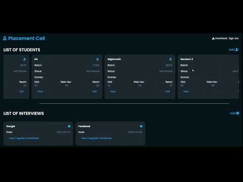 Placement Cell - NodeJS