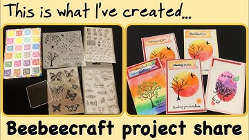 Beebeecraft Project Share - Card using ink pad set and clear stamps