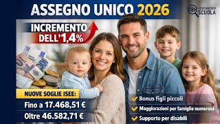 Assegno Unico 2026: nuovi importi, tabelle ISEE e scadenze (guida completa) Assegno Unico 2026: nuovi importi, tabelle ISEE e scadenze (guida completa)