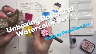 Unboxing Botanical Spring Watercolor Set made by Penholder Art