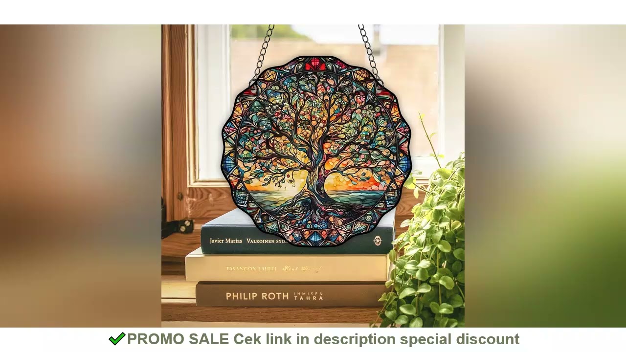 5.9inch Tree of Life Wall Art Decor Sun Hanging Sign Round Indoor Outdoor Window Acrylic Welcome Pla