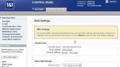 How to Create Private Name Servers at 1and1.com (Flipper Host)