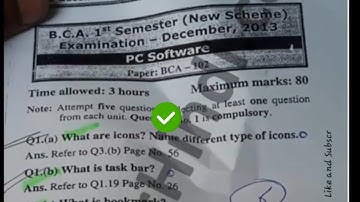 2013 Mdu BCA 1st Sem PC Software Question Paper