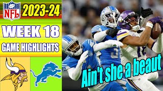 Minnesota Vikings vs Detroit Lions FULL GAME WEEK 18 (01/07/2024) | NFL Highlights 2023