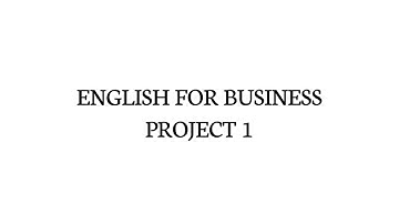 English for Business - Project 1