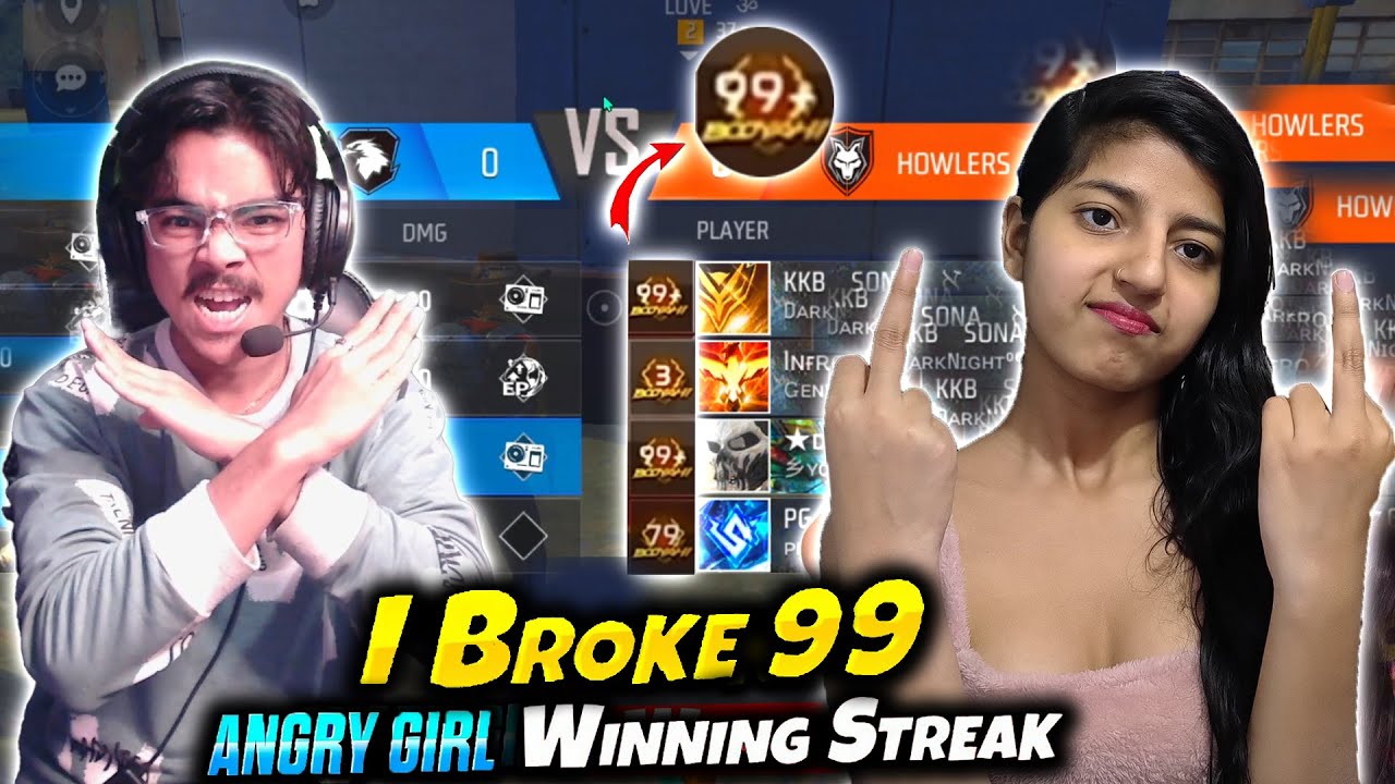 First Time Break 99 Winning Streak 😱Laka Gamer Vs Angry girl Youtuber 😡girl गुस्सा हो गया ||