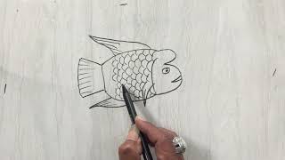 Menggambar Ikan Lohan Dengan Angka 3