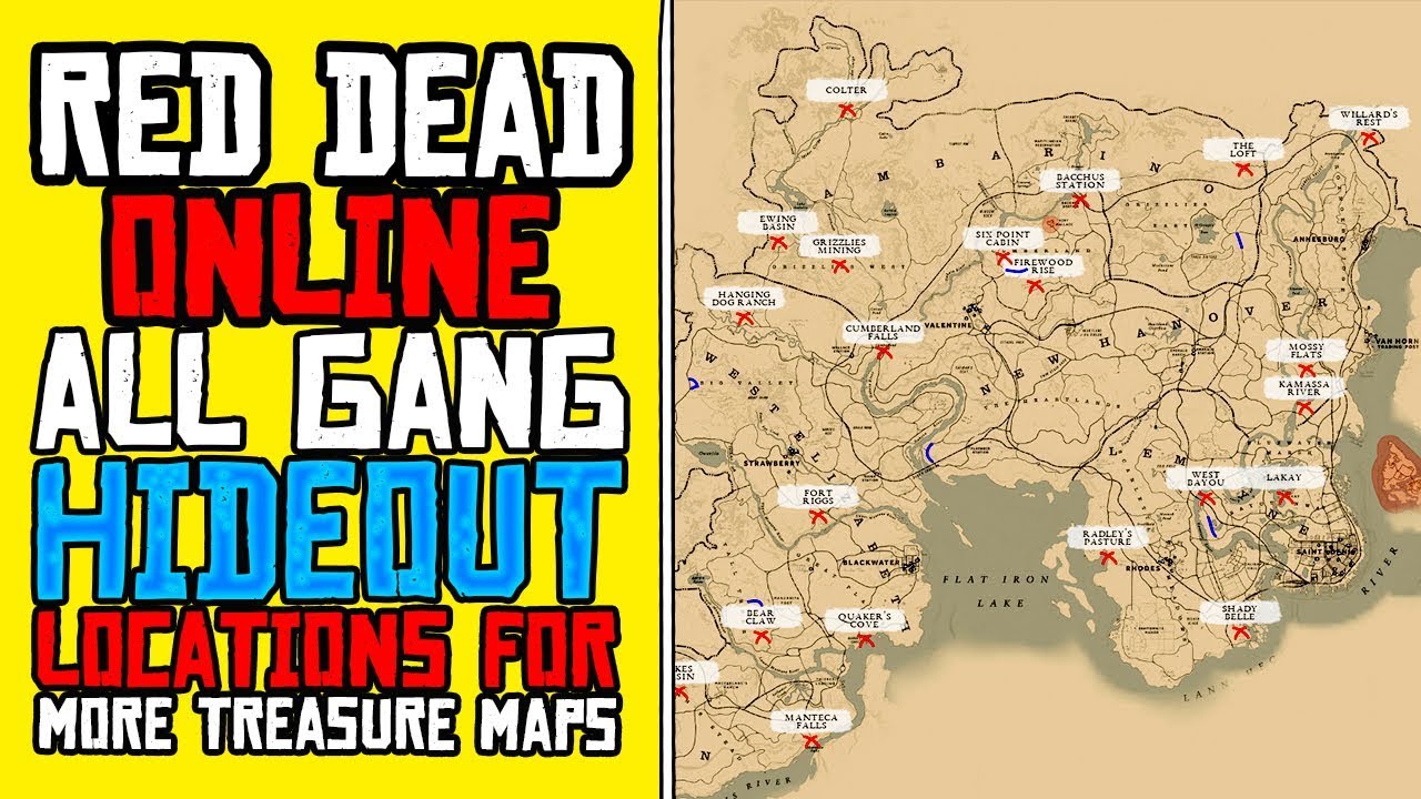 Fun Way To Make Money in Red Dead Online! All Gang Hideout Locations Easy Treasure Map RDR2! - YouTube