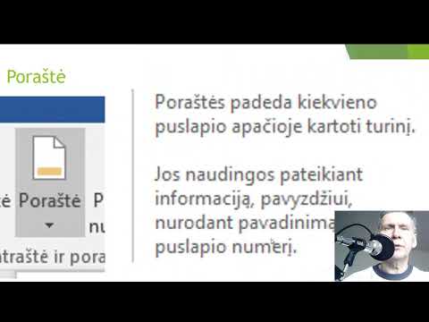 MS Word pamokos. Antraštė, poraštė, puslapių numeravimas.