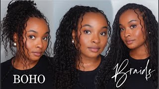 HOW I DO MY BOHO BRAIDS WITH HUMAN HAIR | DETAILED!! | FT. YWIGS
