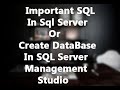 Create Database or how to create database in sql Server