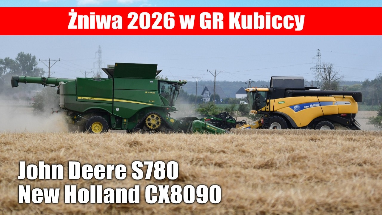 maxresdefault Żniwa 2026 w GR Kubiccy, w polu John Deere S780 i New Holland CX 8090