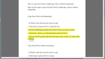 Copy from Microsoft Word to Adobe InDesign with or without formatting