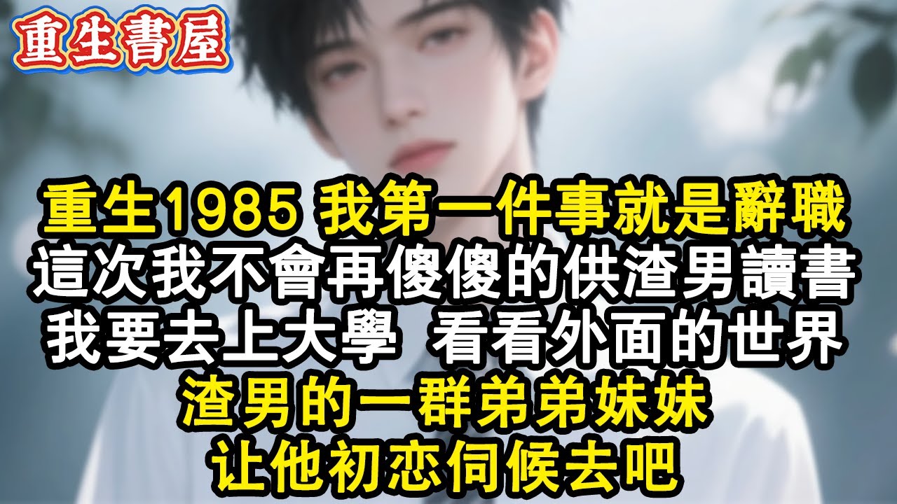 【重生爽文】重生後我做的第一件事就是向廠里提出辭職，這次我不會再傻傻的供渣男讀書，我要去上大學！看看外面的世界。渣男的一群弟弟妹妹讓他初戀伺候去吧#小說 #重生 #情感 #爽文 #重生小說 #完结文