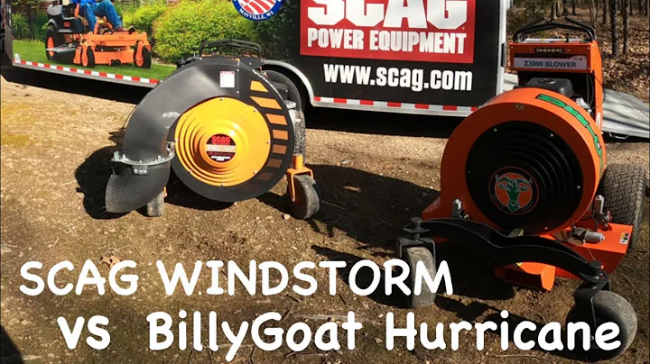 Scag Windstorm vs BillyGoat Hurricane 3000 Stand On Leaf Blower -  Leaf Cleanup Blower