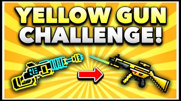 Pixel Gun 3D - Yellow Gun Game Challenge! (Using ALL Yellow Weapons)