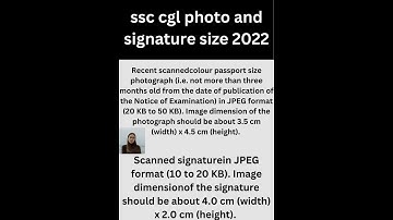 ssc cgl photo and signature size 2022 | #ssccgl | #ssc | #cgl
