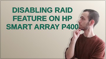 Disabling RAID feature on HP Smart Array P400