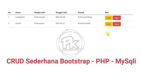CRUD Sederhana PHP - MySqli - Bootstrap (Part 1 - Tampil Data)