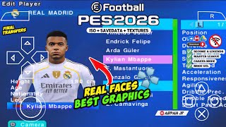 eFootball PES 2026 PPSSPP Android Offline Full Update UCL & League Kits 25/26 Season 4k Graphics