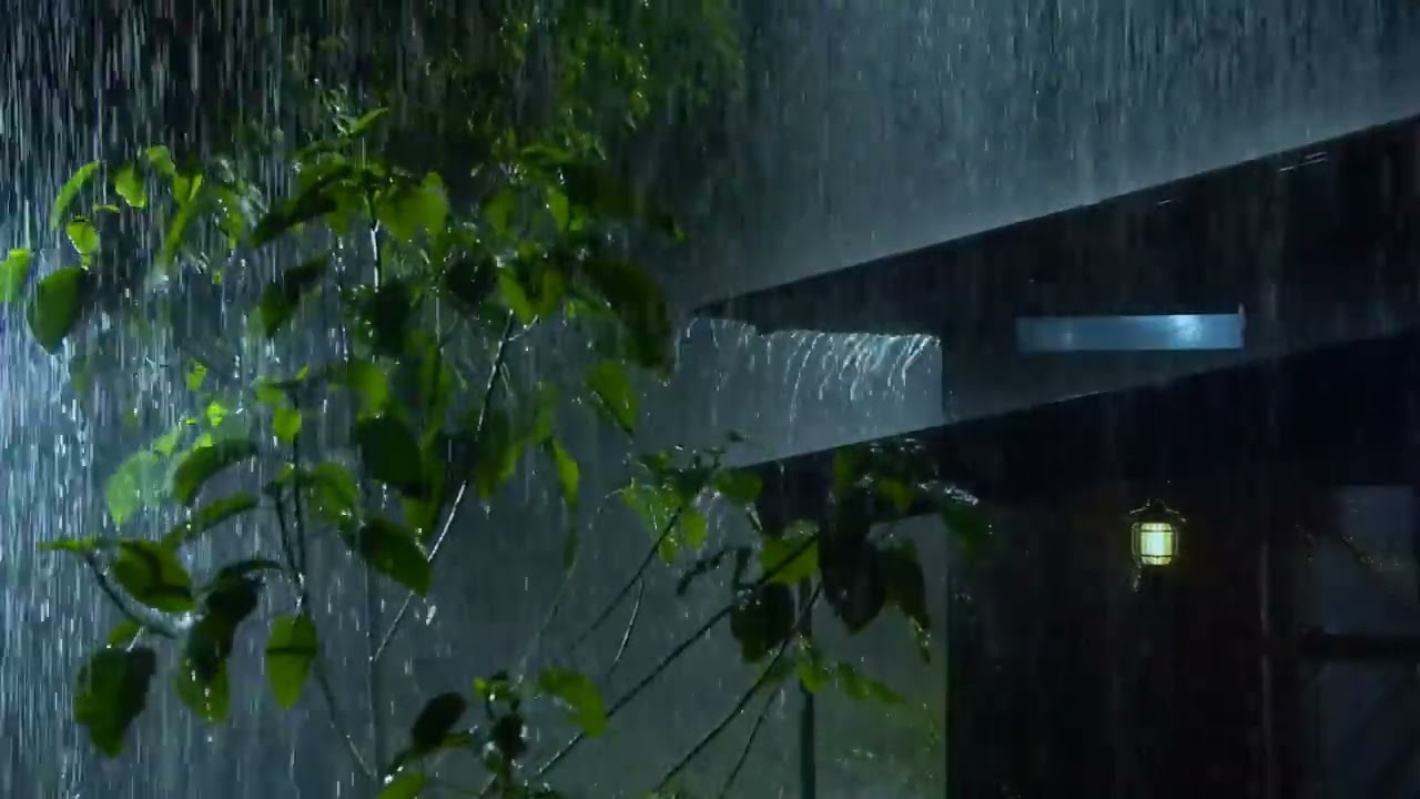 White Noise Real Recorded Spring Late Night Heavy Rain Sounds | Sleep, Study, Focus | 12 Hours