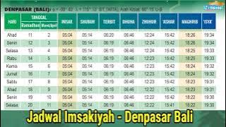 Jadwal Imsakiyah dan Buka Puasa Ramadhan 1444 H / 2023 M Denpasar Bali