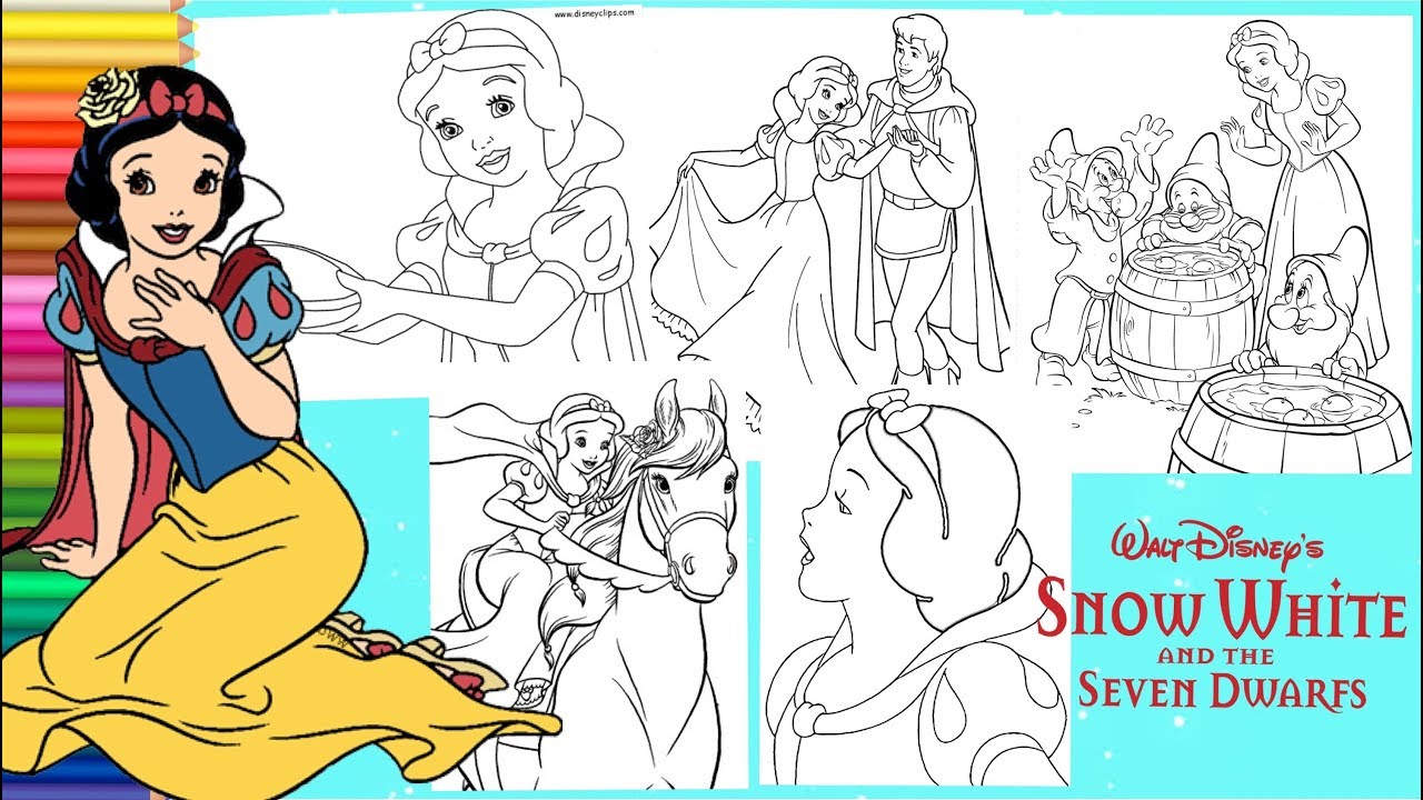 Free Mother�s Day 40+ Snow White Coloring Pages Disney Clips for the Kids to Color