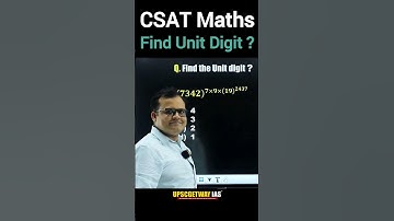 Find unit digit for UPSC and UPPCS CSAT Maths #upsc #csat #maths #unitdigit #shorts