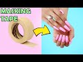 DIY - HOW TO MAKE FAKE NAILS WITH MASKING TAPE IN 1 MINUTE