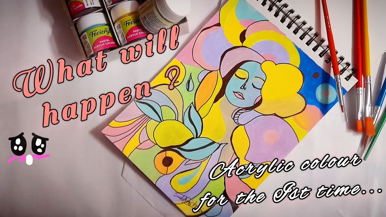 I tried ACRYLIC COLOUR for the first time 😲 🫨 🫢 - YouTube