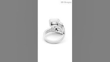 Jewellery CAD Design Rendering Ring - 09|White Gold | 360° Realistic View #3dgrapix #3DRendering