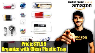 Buy 16-Piece Clear Plastic Drawer Organizer Tray for Makeup, Kitchen Utensils, Jewelries and