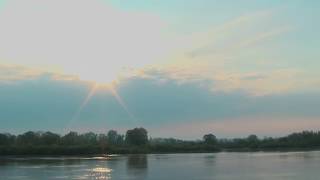 Morning meditation. Sunrise over the river. Calm inspirational new age music. Harmony with nature.