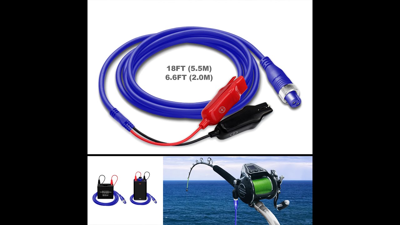 BatPower ProK Electric Fishing Reel Battery Power Cord Banax Kaigen 7000  1500 500 300 Power Cable 