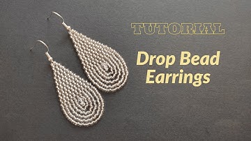 Seed bead earrings tutorial for beginners, drop earrings with double brick stitch