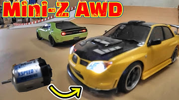 I installed a high-power motor on the Kyosho Mini-Z AWD and did a drag race.