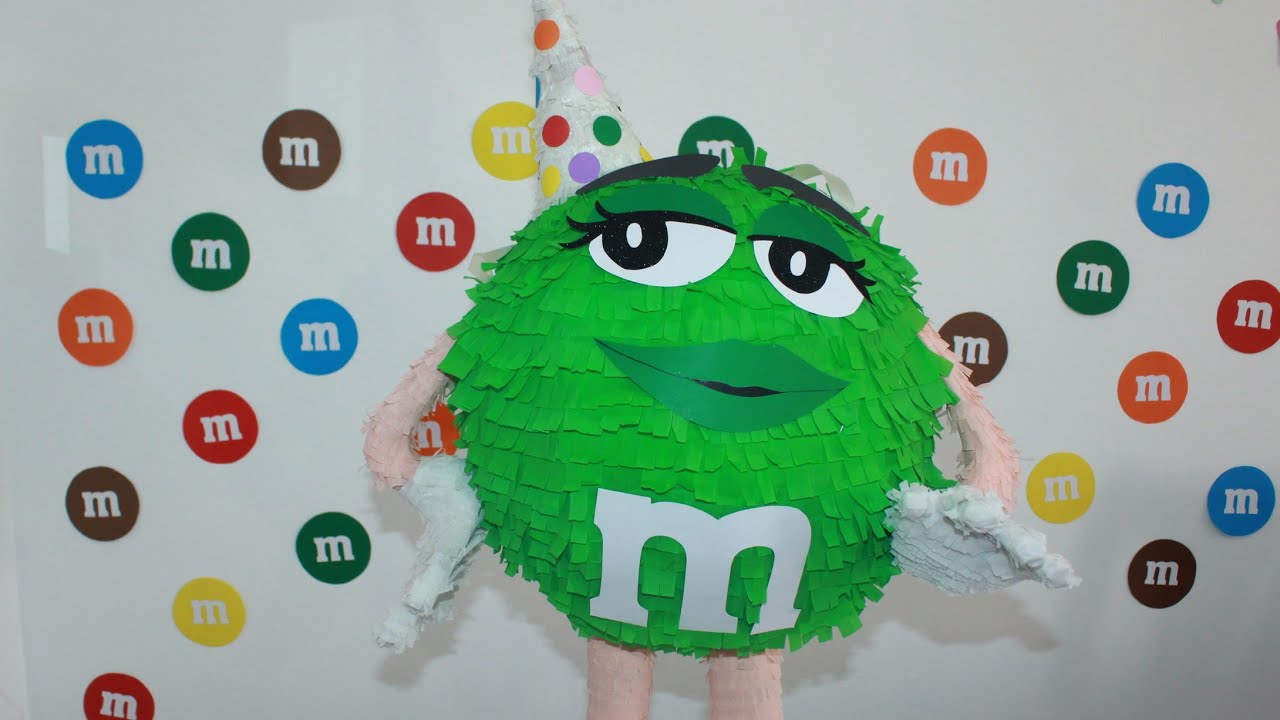 PIÑATA 3D M&M VERDE PASO A PASO