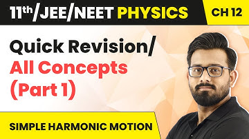 Simple Harmonic Motion - Quick Revision/All Concepts (Part 1) |Class 11 Physics (HC Verma) |JEE/NEET