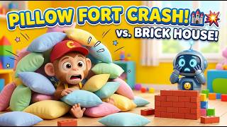 Pillow House vs. Brick House! 🏰💥 Robo & Chiku Build a Fort! | Kids Learning Video | Episode - 69 screenshot 2